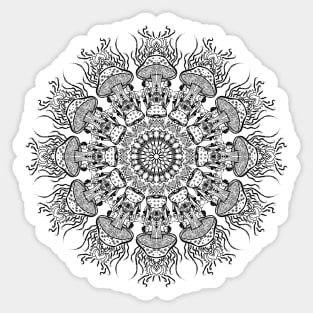 Magic Mushroom Mandala Sticker